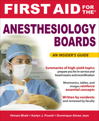 First Aid for the Anesthesiology Boards, 1e (EPUB)